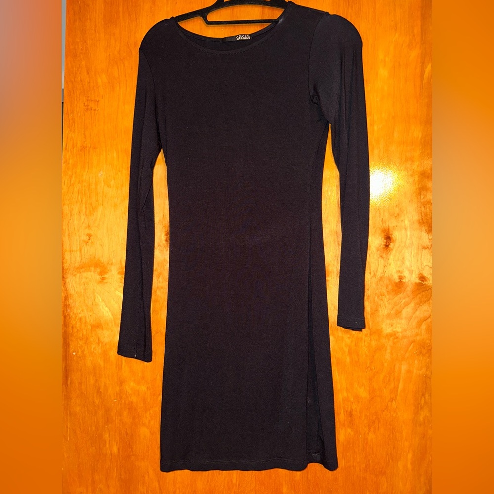 Lulus Long Sleeve Bodycon Black Mini Dress XS - Picture 4 of 4